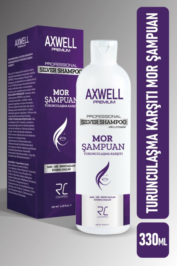 Axwell Premium Professionel Silver Shampoo (Turunculaşma Karşıtı Mor Şampuan) 330ml