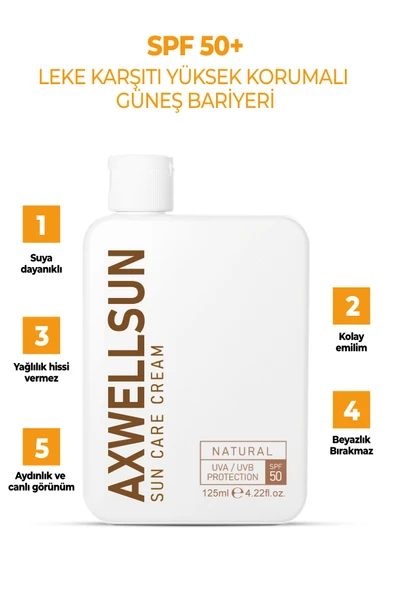 50 SPF'' Leke Karşıtı Nemlendirici Yüksek Koruma Güneş Kremi 125 ML