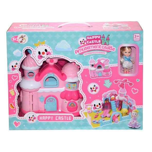 Gepettoys QL057 Gepettoys, Happy Castle Bebek ve Aksesuarlı Eğlence Şatosu / +3 yaş