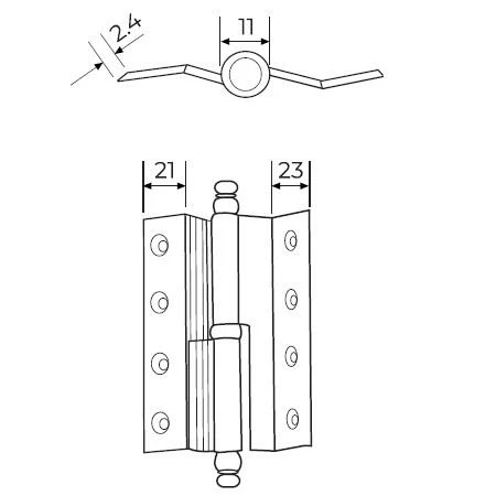 Cumbalı Menteşe Pirinç Sarı 10cm - Resim 2