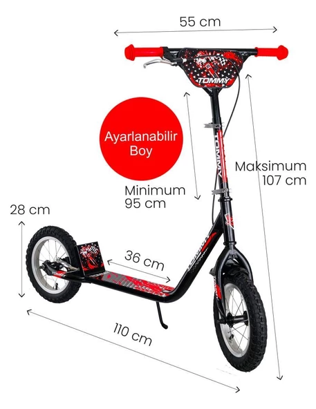 TommyBaby İkon 12 Jant Çocuk Scooter - 11