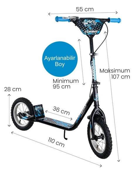 TommyBaby İkon 12 Jant Çocuk Scooter - 10
