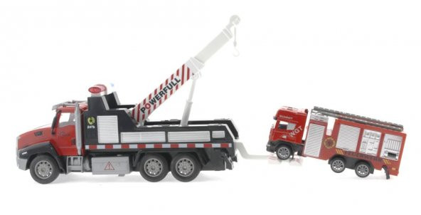 Die Cast Çek Bırak Vinçli Kurtarıcı ve Söndürücü İtfaiye Aracı - 3