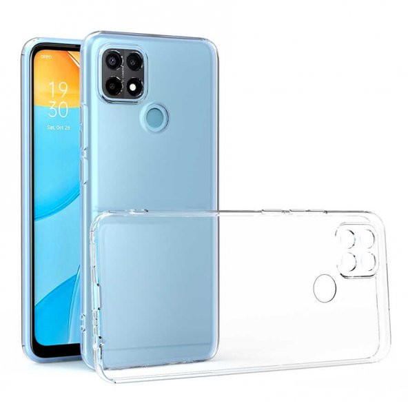 Oppo A15 Kılıf Kamera Korumalı Şeffaf Süper Silikon Kapak - 5