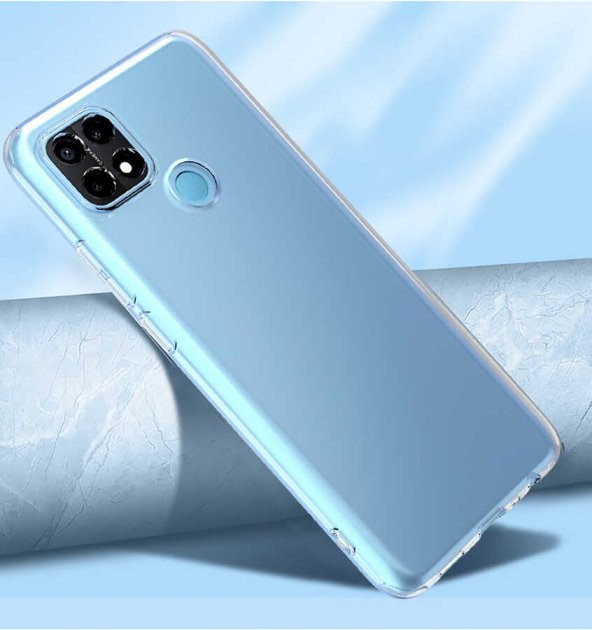 Oppo A15 Kılıf Kamera Korumalı Şeffaf Süper Silikon Kapak - 6