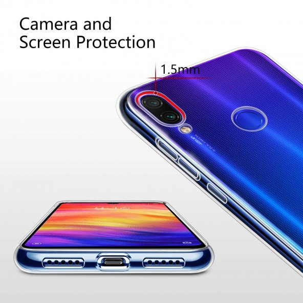 Redmi Note 7 Zore Süper Silikon Kılıf Kamera Korumalı + Cam - 2
