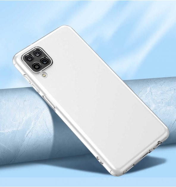 Samsung Galaxy A12 Kılıf Kamera Korumalı Şeffaf Süper Silikon Kapak - 5