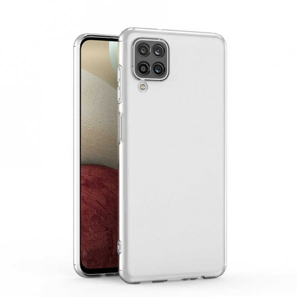 Samsung Galaxy A12 Kılıf Kamera Korumalı Şeffaf Süper Silikon Kapak - 6