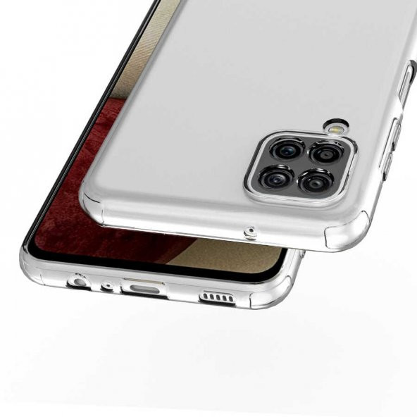 Samsung Galaxy A12 Kılıf Kamera Korumalı Şeffaf Süper Silikon Kapak - 7