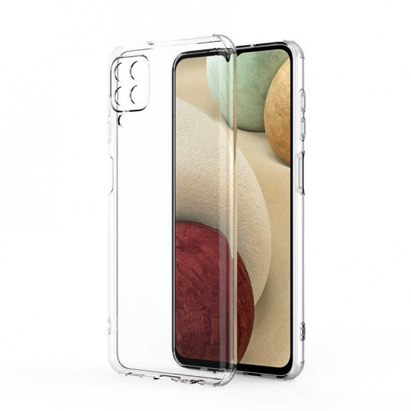 Samsung Galaxy A12 Kılıf Kamera Korumalı Şeffaf Süper Silikon Kapak - 8