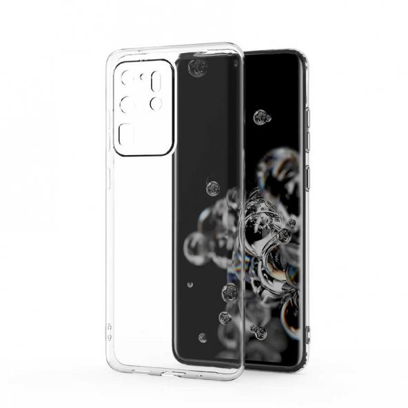 Samsung Galaxy S20 Ultra Kılıf Kamera Korumalı Şeffaf Süper Silikon Kapak - 4