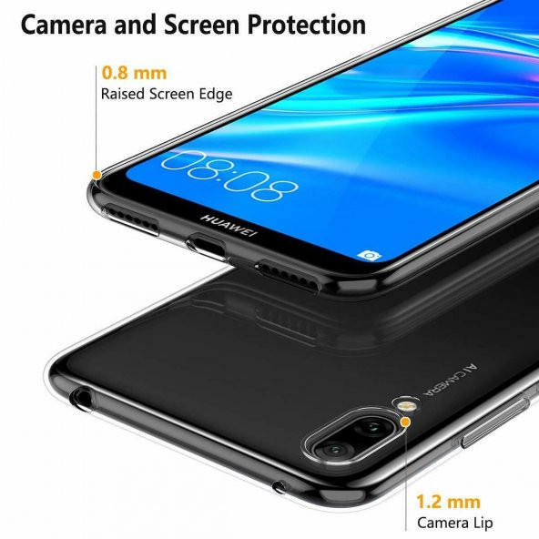 Huawei Y6 2019 (Honor 8A) Kılıf Şeffaf Süper Silikon + 6D Nano Cam - 2