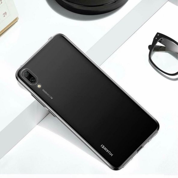Huawei Y6 2019 (Honor 8A) Kılıf Şeffaf Süper Silikon + 6D Nano Cam - 5