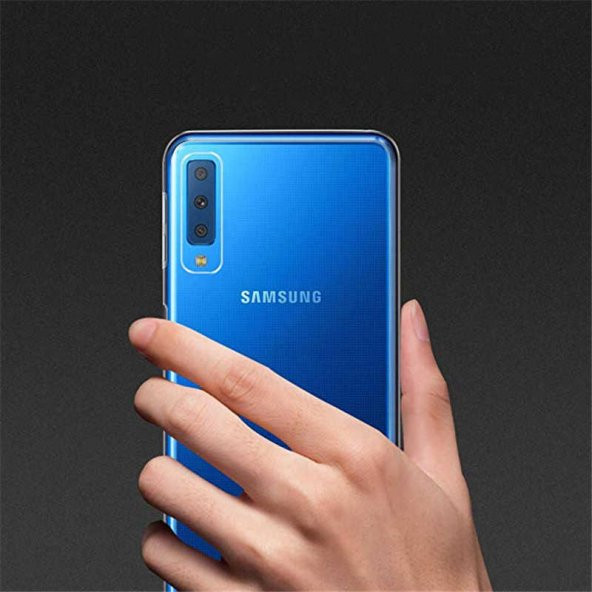Samsung Galaxy A7 2018 Kılıf Şeffaf Süper Silikon Kamera Korumalı - 2