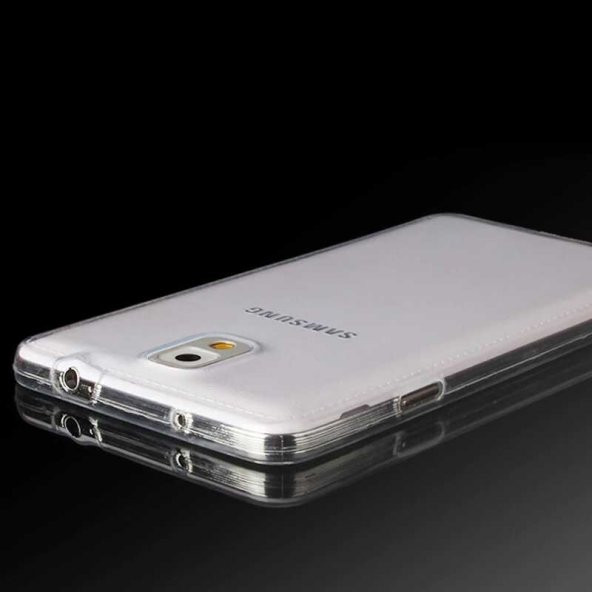 Samsung Galaxy Note 3 Kılıf Şeffaf Süper Silikon Kamera Korumalı - 8