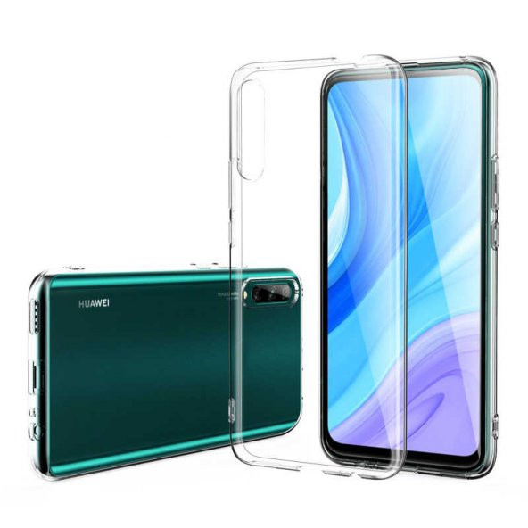 Huawei P Smart Pro 2019 Kılıf Şeffaf Süper Silikon Kamera Korumalı