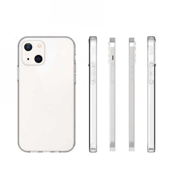 Apple iPhone 13 Kılıf Şeffaf Süper Silikon Kapak - 6