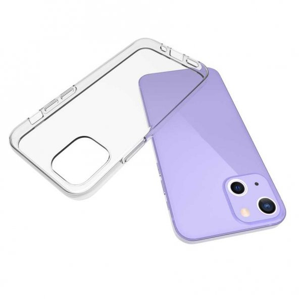 Apple iPhone 13 Mini Kılıf Şeffaf Süper Silikon Kapak - 4