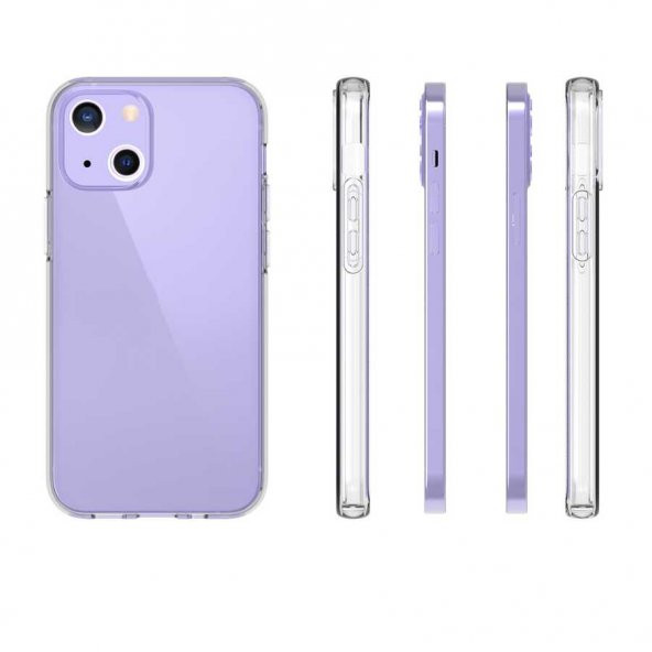 Apple iPhone 13 Mini Kılıf Şeffaf Süper Silikon Kapak - 7