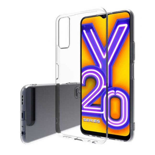Vivo Y20 Kılıf Şeffaf Süper Silikon Kapak - 7