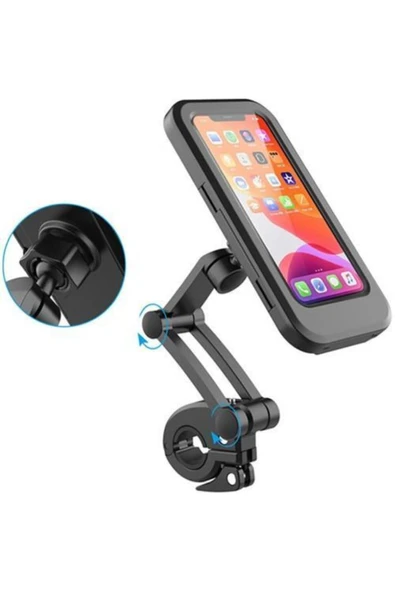 Ayarlanabilir Su Geçirmez Portatif Mıknatıslı Motorsiklet, Bisiklet Telefon Tutucu - 3