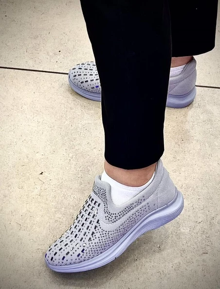 Kadın Taş İşlemeli Ultra Hafif Taban Rahat Casual Ayakkabı - 6