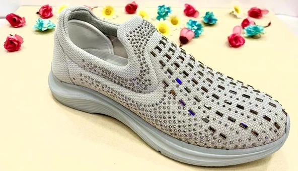 Kadın Taş İşlemeli Ultra Hafif Taban Rahat Casual Ayakkabı - 3