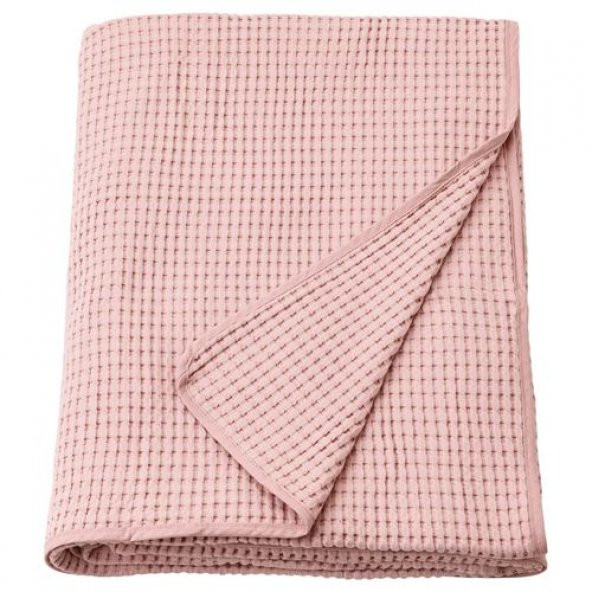 Tek Kişilik Yatak Örtüsü Pembe MeridyenDukkan 150x250 Cm %100 Pamuk Yatak Örtüsü - 2