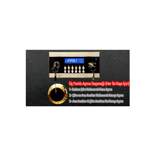 MÜHLEN Grand Safe 150H Büyük Boy Şifreli ve Alarmlı Çelik Kasa Tek Parça / Yekpare - 4