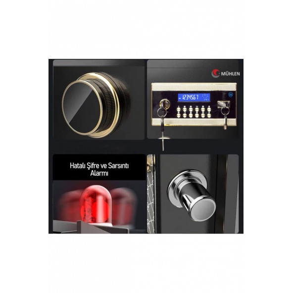 MÜHLEN Grand Safe 150H Büyük Boy Şifreli ve Alarmlı Çelik Kasa Tek Parça / Yekpare - 8