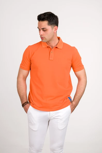 TAŞ YIKAMA REGULAR FİT LACOST KUMAŞ POLO YAKA PAMUKLU ERKEK T-SHİRT