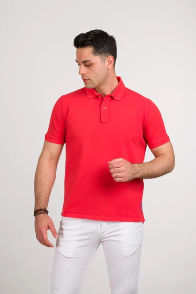 TAŞ YIKAMA REGULAR FİT LACOST KUMAŞ POLO YAKA PAMUKLU ERKEK T-SHİRT - 11