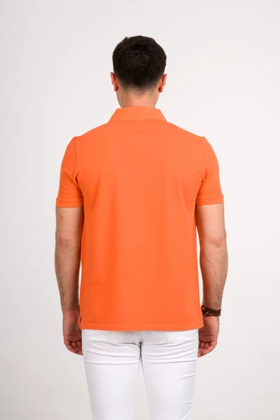 TAŞ YIKAMA REGULAR FİT LACOST KUMAŞ POLO YAKA PAMUKLU ERKEK T-SHİRT - 4