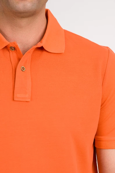 TAŞ YIKAMA REGULAR FİT LACOST KUMAŞ POLO YAKA PAMUKLU ERKEK T-SHİRT - 5