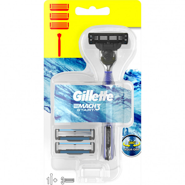 Gillette Mach3 Start Tıraş Makinesi + 3 Yedek Tıraş Bıçağı