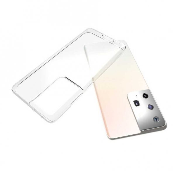 Samsung Galaxy S21 Ultra Kılıf Şeffaf Süper Silikon Kapak - 7