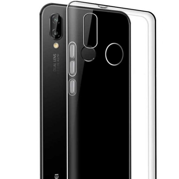 Huawei P20 Lite Kılıf Şeffaf Süper Silikon Kapak - 2