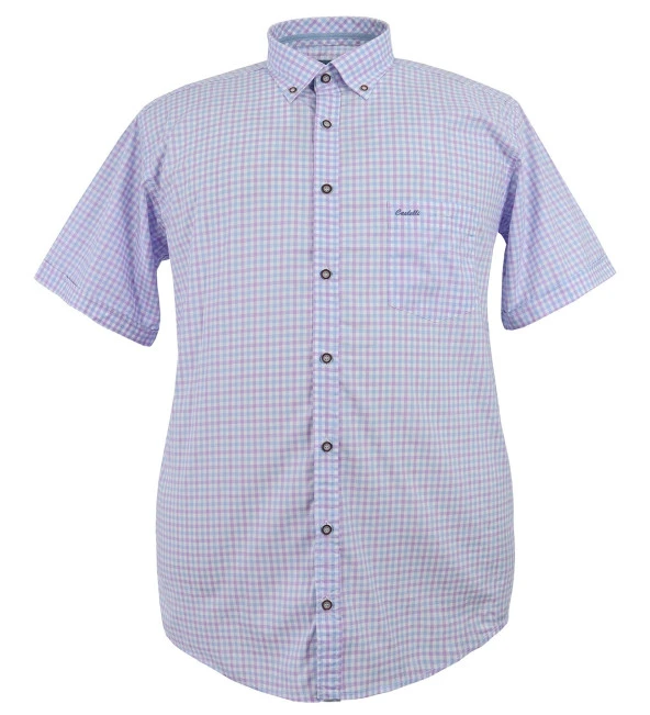 Erkek Büyük Beden Battal Boy Pamuklu Kısa Kol Gömlek