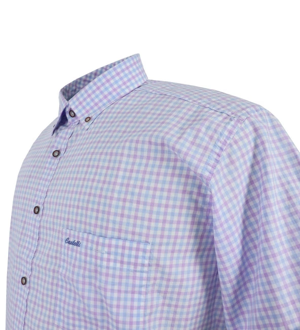 Erkek Büyük Beden Battal Boy Pamuklu Kısa Kol Gömlek - 3