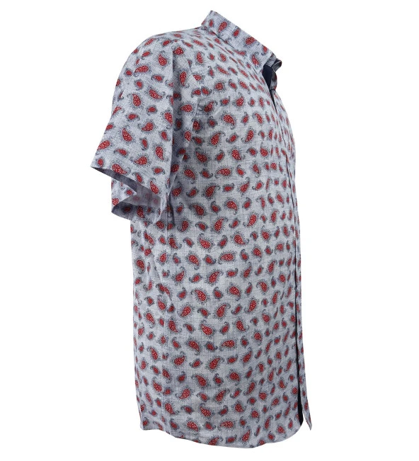 Büyük Beden Battal Boy Erkek Gömlek Pamuklu Kısa Kol - 2