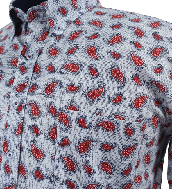 Büyük Beden Battal Boy Erkek Gömlek Pamuklu Kısa Kol - 3