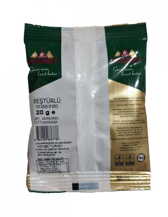 Aktarbey Beş Türlü Baharat Kutu 30 Adet x 20 Gr - 2