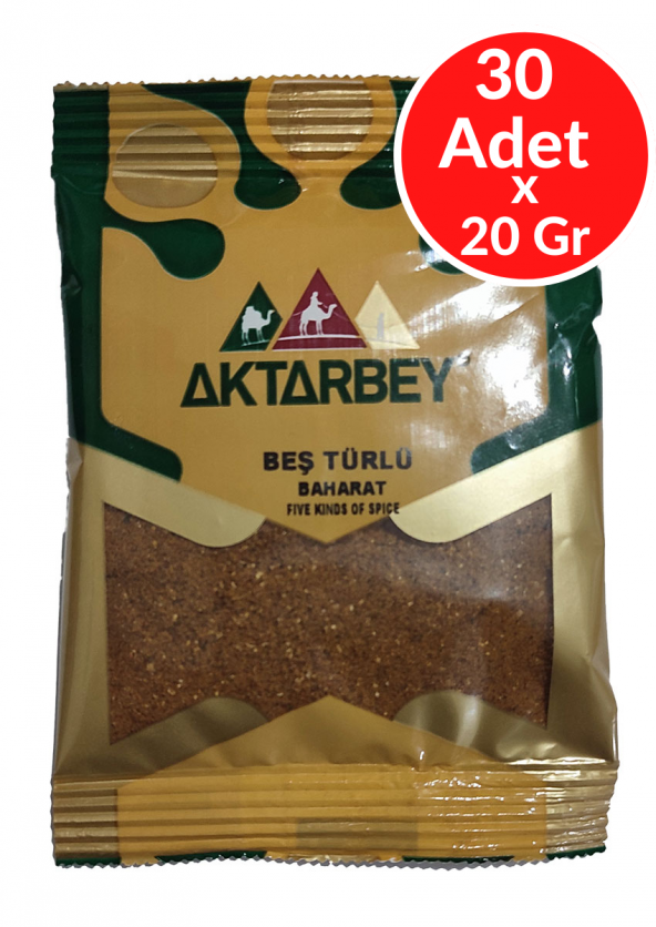 Aktarbey Beş Türlü Baharat Kutu 30 Adet x 20 Gr