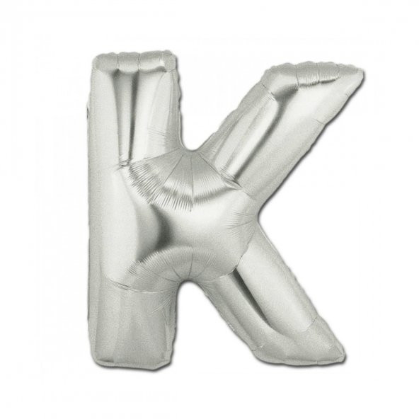 Harf Folyo Balon Büyük Boy Metalik Gümüş K Harfi Folyo Balon Metalik - 100 cm ürün görseli
