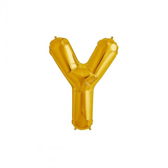 Harf Folyo Balon Büyük Boy Metalik Altın Y Harfi Folyo Balon Metalik - 100 cm