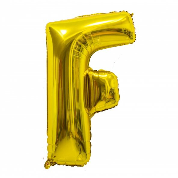 Harf Folyo Balon Büyük Boy Metalik Altın F Harfi Folyo Balon Metalik - 100 cm