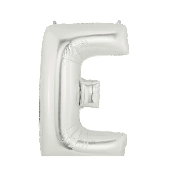 Harf Folyo Balon Büyük Boy Metalik Gümüş E Harfi Folyo Balon Metalik - 100 cm ürün görseli