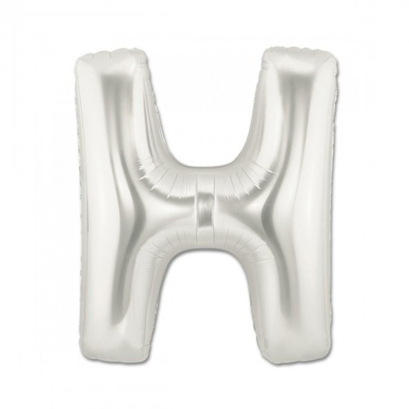 Harf Folyo Balon Büyük Boy Metalik Gümüş H Harfi Folyo Balon Metalik - 100 cm