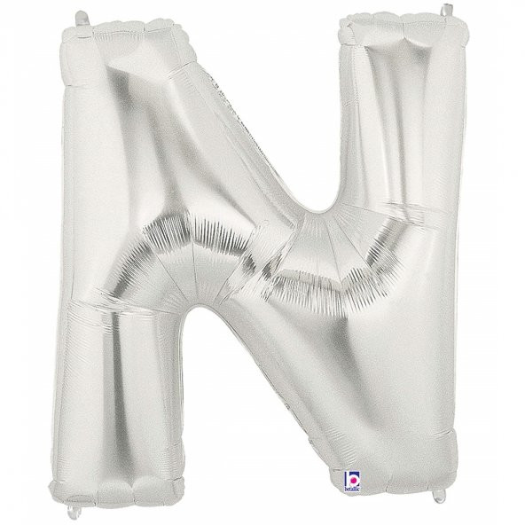 Harf Folyo Balon Büyük Boy Metalik Gümüş N Harfi Folyo Balon Metalik - 100 cm ürün görseli