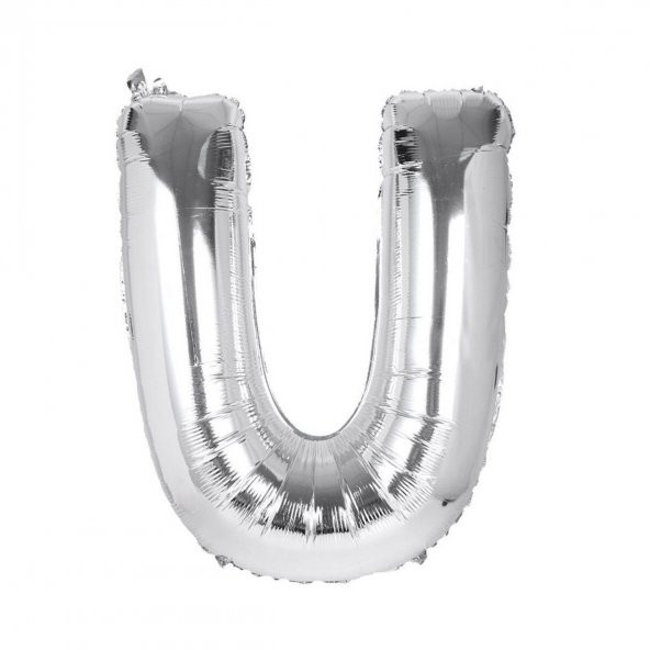 Harf Folyo Balon Büyük Boy Metalik Gümüş U Harfi Folyo Balon Metalik - 100 cm ürün görseli